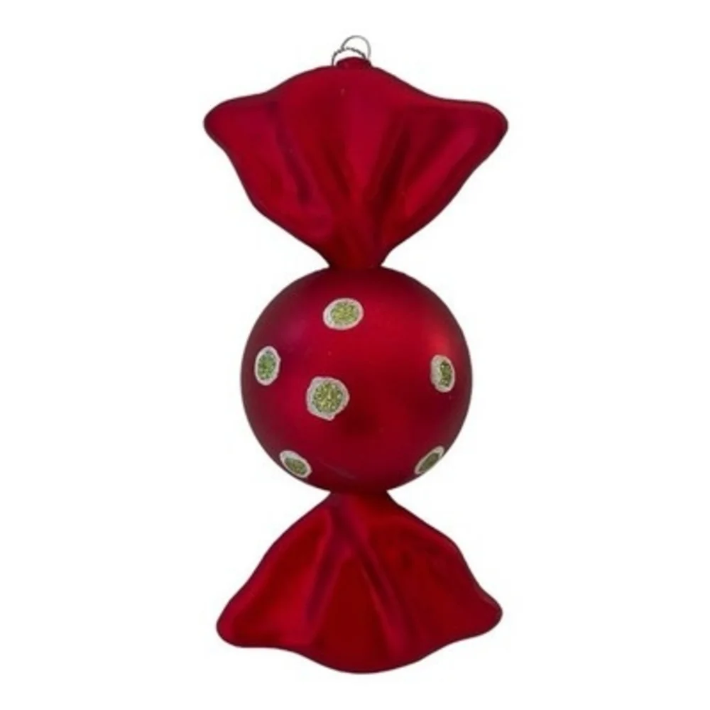 Large Red Polkadot Wrapped Candy Ornament 6